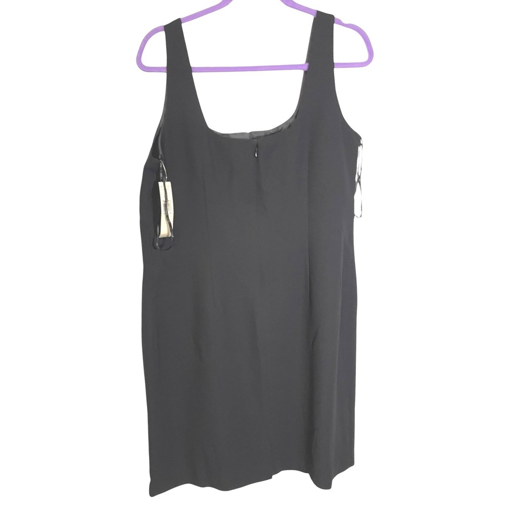 NEW‎ Amanda Smith 14 Black Sheath Dress Scoop Neck Sleeveless Minimalist Classic